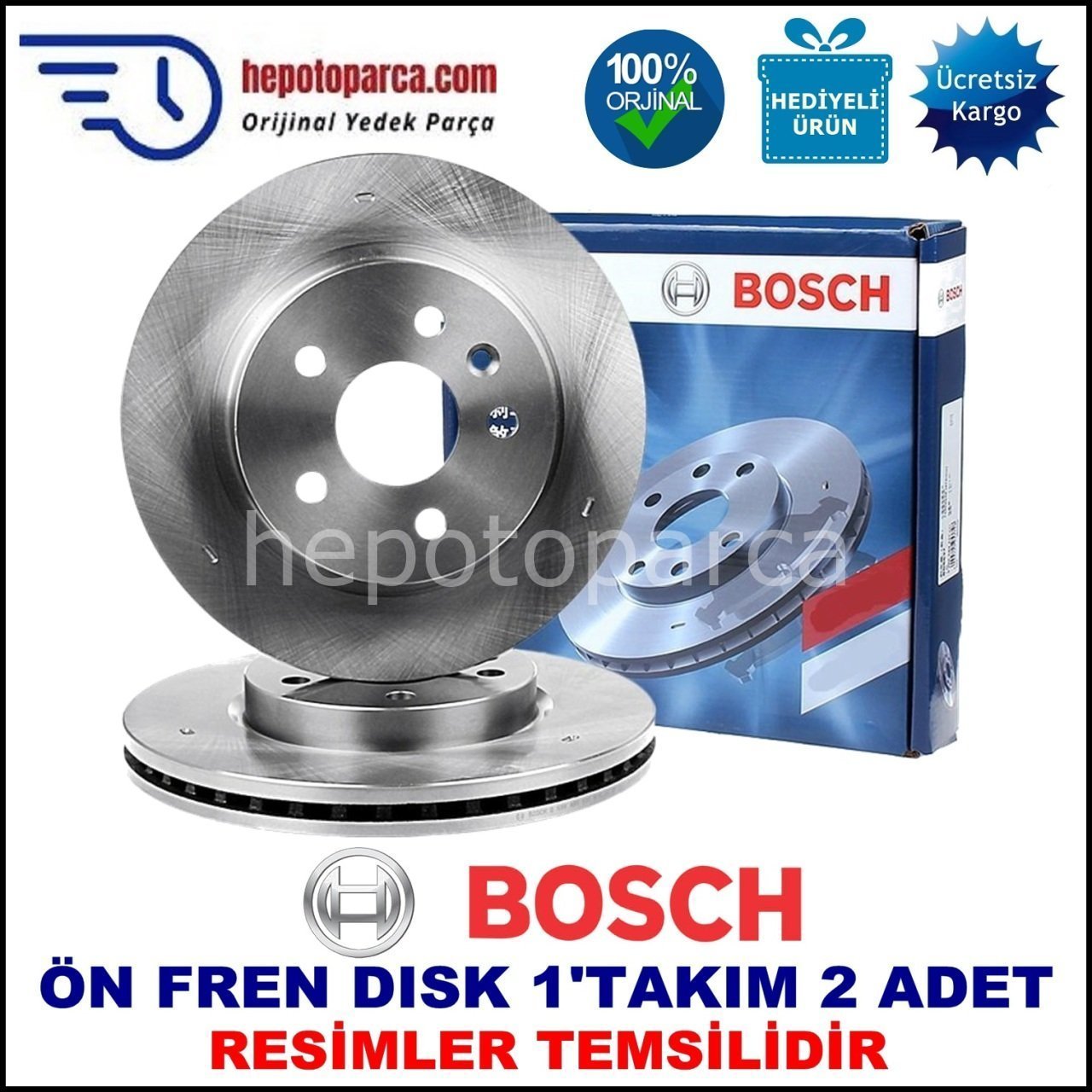 VW VOLKSWAGEN Transporter T5 2.5 TDI 01.2006 - 11.2009 ÖN FREN DİSKİ BOSCH