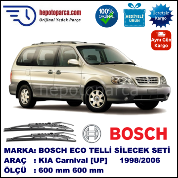 KIA Carnival [UP] 06.98-06.06 600 / 600 mm. BOSCH ECO Telli Silecek 2'li Takım