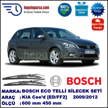 KIA Cee’d [ED/FF2] 07.09-12.12 600 / 450 mm. BOSCH ECO Telli Silecek 2'li Takım