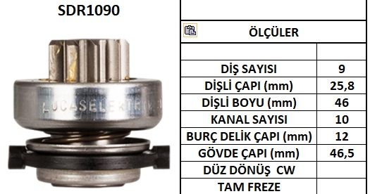 SDR1090  MARS DISLISI-9DIS  RENAULT CLIO I,II -KANGOO,TWINGO 1.2L