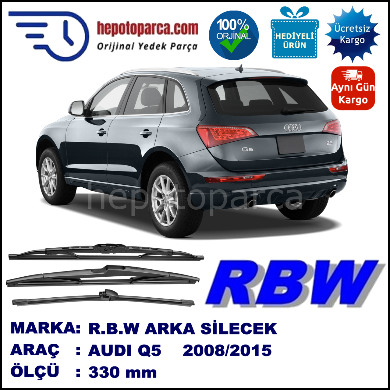AUDI Q5 MUZ ARKA SİLECEK RBW ARACA ÖZEL (2008-2016)