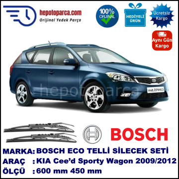KIA Cee’d Sporty Wagon [ED/FF2] 07.09-12.12 600 / 450 mm. BOSCH ECO Telli Silecek 2'li Takım