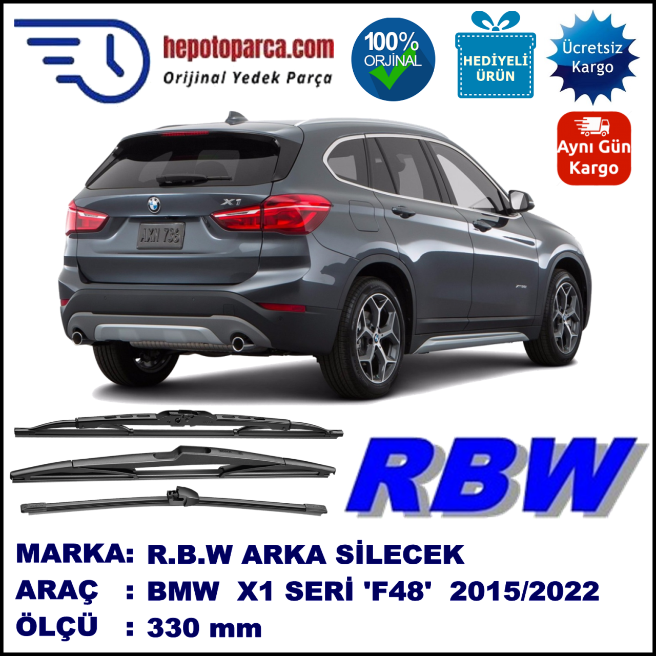 BMW X1 [F48]  MUZ ARKA SİLECEK RBW ARACA ÖZEL (2015→)