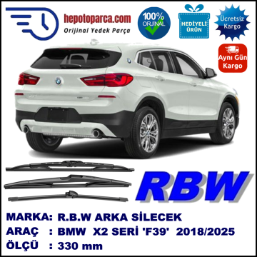 BMW X2 [F39] MUZ ARKA SİLECEK RBW ARACA ÖZEL (2018→)
