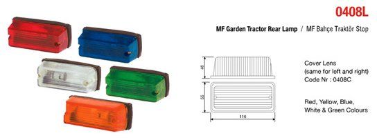 ÜÇLER.A15-0408CC ÜÇLER MF BAHÇE TİPİ STOP LAMBA CAMI - SARI MASSEY FERGUSON