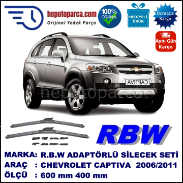 CHEVROLET Captiva [KL1C, C100] 10.2006-02.2011, 600 / 400 mm.  RBW  ADAPTÖRLÜ MUZ SİLECEK SETİ