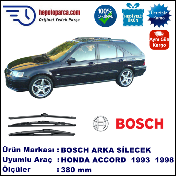 HONDA Accord Aerodeck [CB/CC/CD/CE] 380 mm 09.1993-06.1998 BOSCH Arka Silecek