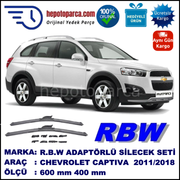 CHEVROLET Captiva [KL1C, C140] 04.2011-..., 600 / 400 mm.  RBW  ADAPTÖRLÜ MUZ SİLECEK SETİ