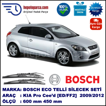 KIA Pro Cee’d [ED/FF2] 07.09-12.12 600 / 450 mm. BOSCH ECO Telli Silecek 2'li Takım