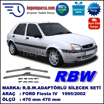 FORD Fiesta IV [96] 10.1995-12.2002, 470 / 470 mm.  RBW  ADAPTÖRLÜ MUZ SİLECEK SETİ