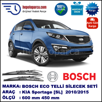 KIA Sportage [SL] 07.10-... 600 / 450 mm. BOSCH ECO Telli Silecek 2'li Takım