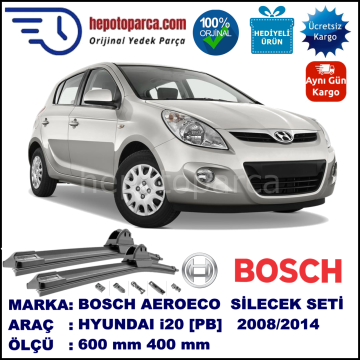 HYUNDAI i20 [PB] 12.2008-..., 600 / 400 mm. BOSCH AEROECO Aparatlı Muz Silecek