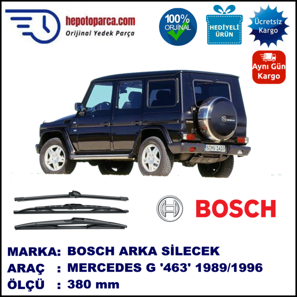 MERCEDES-BENZ Serie G [463] 380 mm 09.1989-... BOSCH Arka Silecek
