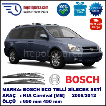 KIA Carnival [MB] 04.06-... 650 / 450 mm. BOSCH ECO Telli Silecek 2'li Takım