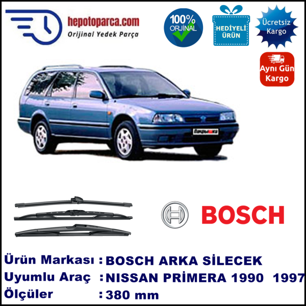 NISSAN Primera Wagon [W10] 380 mm 07.1990-12.1997 BOSCH Arka Silecek