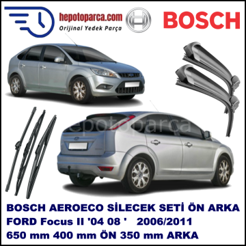 FORD Focus II [04, 08] 02,2006-12,2011 Bosch Aeroeco Ön ve Arka Silecek Takımı