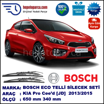 KIA Pro Cee’d [JD] 01.13-... 650 / 340 mm. BOSCH ECO Telli Silecek 2'li Takım