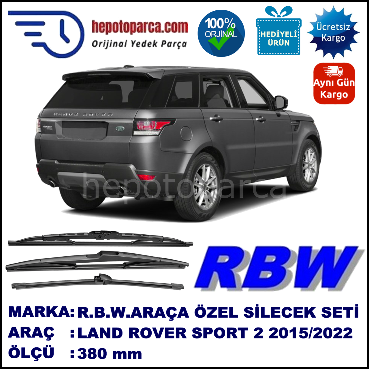 LAND ROVER RANGE ROVER SPORT 2 MUZ ARKA SİLECEK RBW ARACA ÖZEL (2015→)