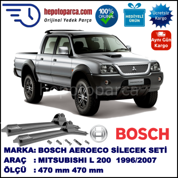 MITSUBISHI L 200 [K6/K7] 01.1996-12.2007, 470 / 470 mm. BOSCH AEROECO Aparatlı Muz Silecek