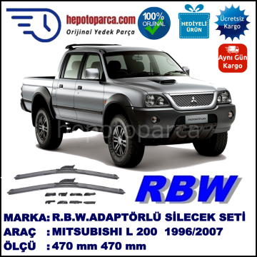 MITSUBISHI L 200 [K6/K7] 01.1996-12.2007, 470 / 470 mm.  RBW  ADAPTÖRLÜ MUZ SİLECEK SETİ
