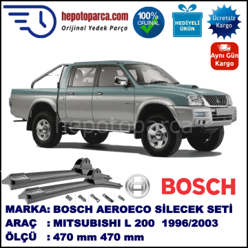 MITSUBISHI L 200 Forte [K7] 01.1996-..., 470 / 470 mm. BOSCH AEROECO Aparatlı Muz Silecek