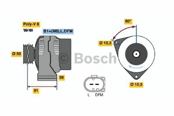 AlternatörMERCEDES-BENZ E-Klasse; S-Klasse; SL-Klasse; CL-Klasse; CLS-Klasse; CLK-Klasse; SLR-Klasse MB A0141540102; MB 01415