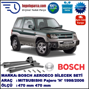 MITSUBISHI Pajero Pinin [H] 06.1998-02.2006, 470 / 470 mm. BOSCH AEROECO Aparatlı Muz Silecek