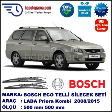 LADA Priora Kombi  01.08-... 500 / 500 mm. BOSCH ECO Telli Silecek 2'li Takım