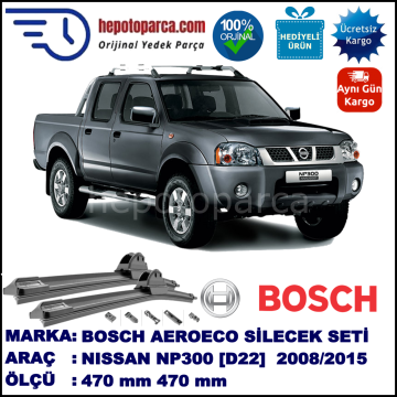 NISSAN NP300 [D22] 05.2008-..., 470 / 470 mm. BOSCH AEROECO Aparatlı Muz Silecek