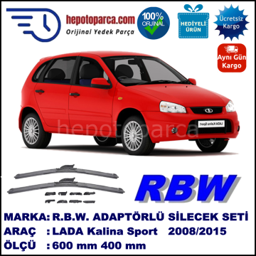 LADA Kalina Sport  08.2008-..., 600 / 400 mm.  RBW  ADAPTÖRLÜ MUZ SİLECEK SETİ