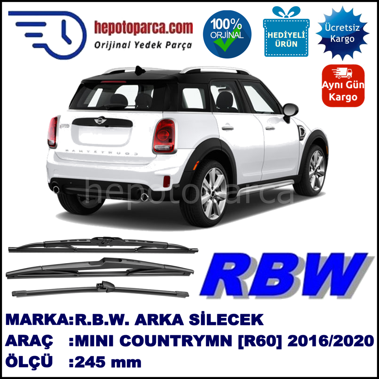 MINI COUNTRYMAN [F60] MUZ ARKA SİLECEK RBW ARACA ÖZEL (2016→)