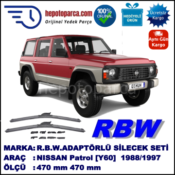 NISSAN Patrol GR [Y60] 09.1988-09.1997, 470 / 470 mm.  RBW  ADAPTÖRLÜ MUZ SİLECEK SETİ