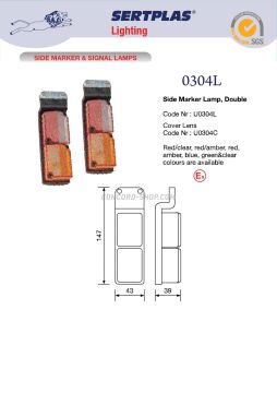 SERTPLAS 0304L İSPANYOL TİPİ ÇİFTLİ YAN SİNYAL LAMBA S/K/B