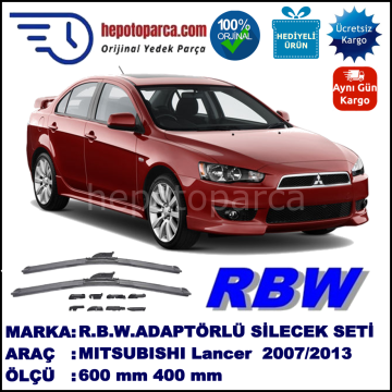 MITSUBISHI Lancer [CY/CZ] 03.2007-..., 600 / 400 mm.  RBW  ADAPTÖRLÜ MUZ SİLECEK SETİ
