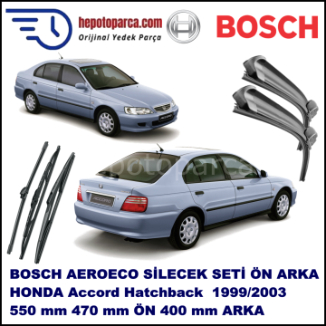 HONDA Accord Hatchback [CG/CH/CL] 12,1999-02,2003 Bosch Aeroeco Ön ve Arka Silecek Takımı