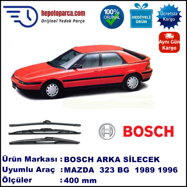 MAZDA 323 Hatchback [BG] 400 mm 06.1989-05.1996 BOSCH Arka Silecek