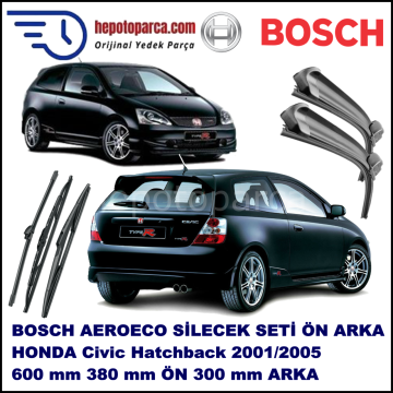 HONDA Civic Hatchback [EU/EP] 02,2001-12,2005 Bosch Aeroeco Ön ve Arka Silecek Takımı