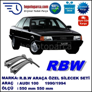 AUDI 100 [4A2; C4] 12.90-07.94 550 / 550 mm. RBW Muz Silecek Seti  2'li Takım. U Kanca Uyumludur.