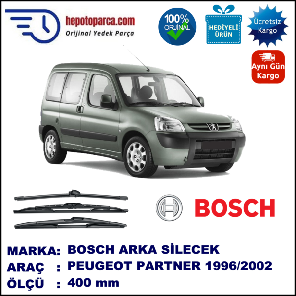 PEUGEOT Partner [M4] 400 mm 07.1996-08.2002 BOSCH Arka Silecek