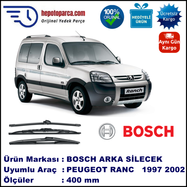 PEUGEOT Ranch [M4] 400 mm 07.1997-08.2002 BOSCH Arka Silecek