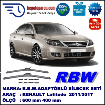 RENAULT Latitude  01.2011-..., 600 / 400 mm.  RBW  ADAPTÖRLÜ MUZ SİLECEK SETİ