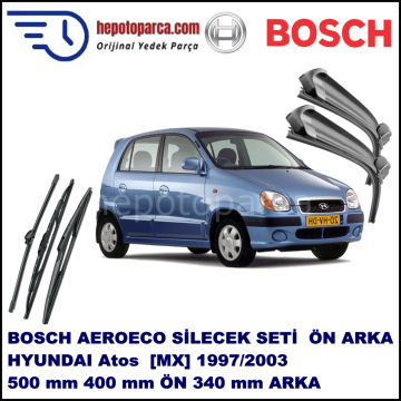 HYUNDAI Atos [MX] 09,1997-12,2003 Bosch Aeroeco Ön ve Arka Silecek Takımı