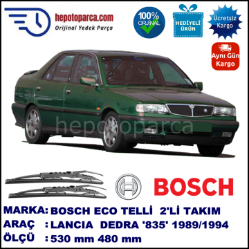 LANCIA Dedra Berlina [835] 01.89-10.94 530 / 480 mm. BOSCH ECO Telli Silecek 2'li Takım