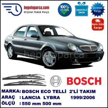 LANCIA Lybra Berlina [839] 10.99-11.06 550 / 500 mm. BOSCH ECO Telli Silecek 2'li Takım