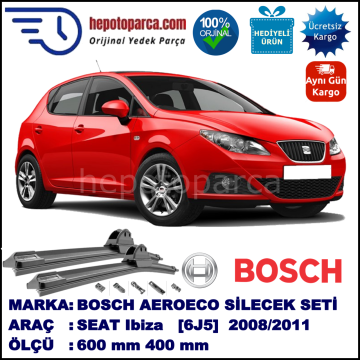 SEAT Ibiza [6J5] 02.2008-08.2011, 600 / 400 mm. BOSCH AEROECO Aparatlı Muz Silecek