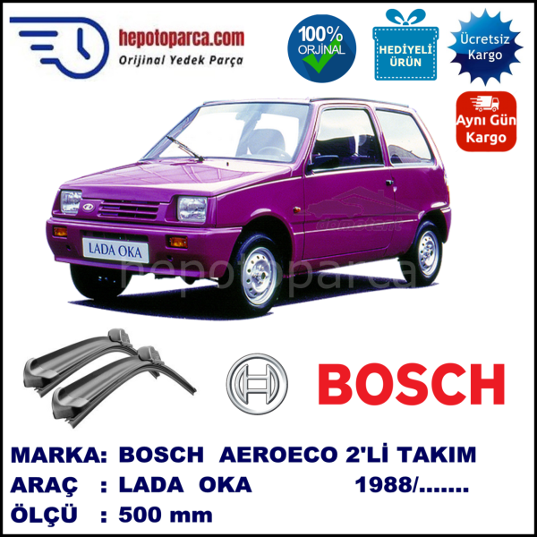 LADA Oka  01.1988-..., 500 / - mm. BOSCH AEROECO Aparatlı Muz Silecek