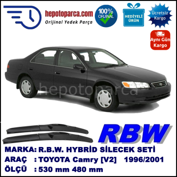 TOYOTA Camry [V2] 06.96-09.01 530 / 480 mm. RBW Hybrid Silecek Seti. U Kanca Uyumlu Hibrit