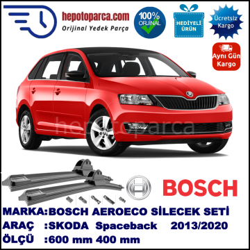 SKODA Rapid Spaceback [NH3] 10.2013-..., 600 / 400 mm. BOSCH AEROECO Aparatlı Muz Silecek