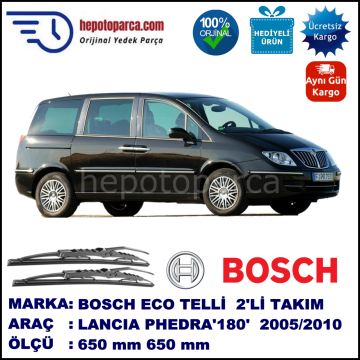 LANCIA Phedra [180] 10.05-12.10 650 / 650 mm. BOSCH ECO Telli Silecek 2'li Takım