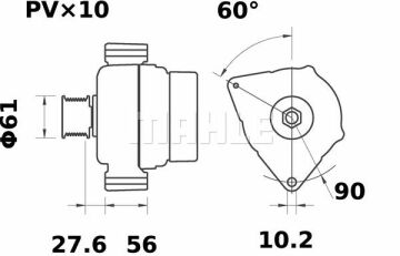 MG 30 Z1660 14V 150A LETRİKA MAHLE ISKRA MG30 72735029 11204174500  DELCOREMY DRA0816 84141455